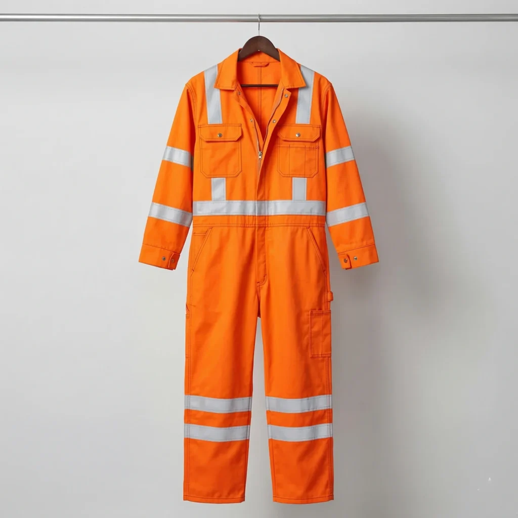 High-visibility safety coveralls